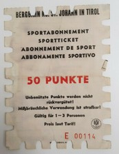 Bilet kolejki górskiej St. Johann in Tirol bilet sportowy wyciąg narciarski kolejka linowa (~1969)