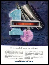1959 Schlumberger Electrical Log For Oil Deposits Gas Petroleum Vintage Print Ad