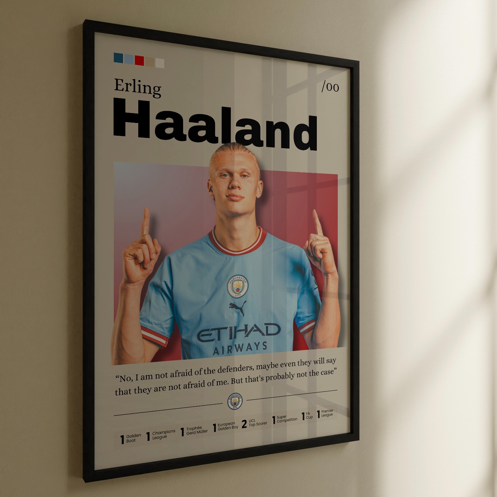 T-shirt Erling Haaland Manchester City - Imprimé Football, Coton, Coupe Classique, Neuf Avec étiquettes