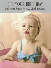 Happy Birthday Card - Time to Kiss Another Year Goodbye