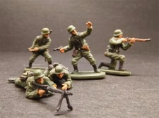 1/72 Soldiers WWII German Machine Gun Combat Team Assembled  Painted Model 5PCS