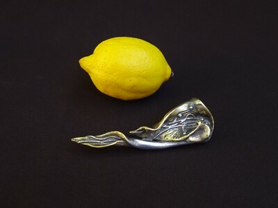 Broche Vintage Fleur Naturelle - Argent Vermeil, Poinçon 925 - Bijou Ancien élégant