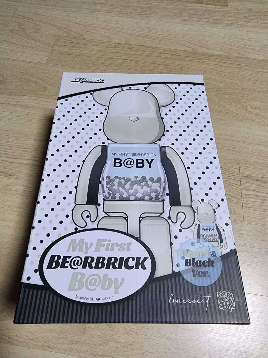 BEARBRICK My First Baby innersect Pearl&Black 100% & 400