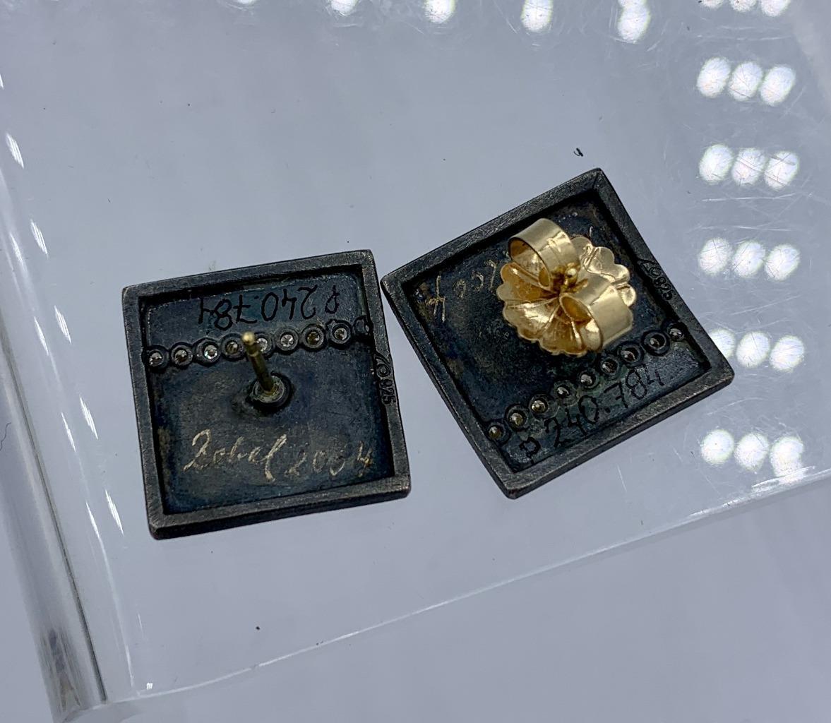 Michael Zobel Atelier Zobel Diamond Earrings Silver 24 Karat Gold Modern Art image 7
