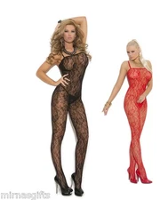 Plus Size Lingerie Lace Bodystocking O/S Regular OS QUEEN Red Black