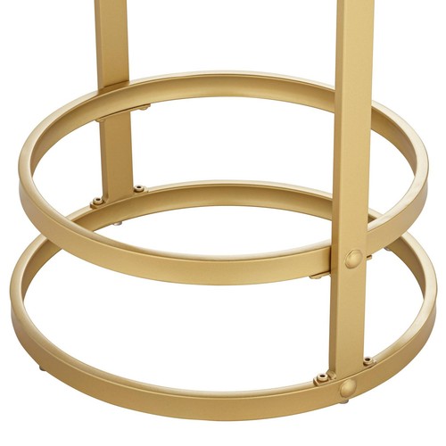 Palmer Gold Metal Bar Stool 26" High Modern White Cushion Kitchen Counter Island - Picture 5 of 10