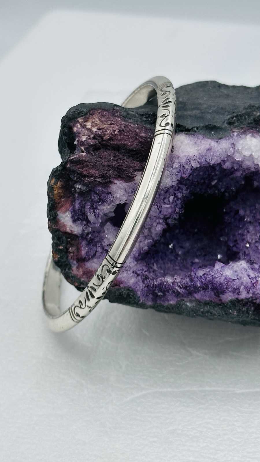Brighton Silver Plated Scroll Bangle Bracelet Hal… - image 7