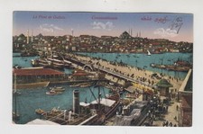 Turkey Constantinople Istanbul Pont de Galata Bridge Steamboat. Vintage
