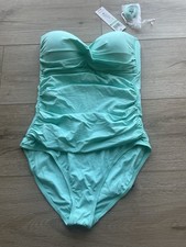 Anne Cole SZ 8 Twist Front Shirred Bandeau One-Piece W/Adjustable Strap NWT