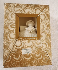 Margaret Furlong Porcelain Shell Angel Christmas Ornament w/Box Stand Paperwork