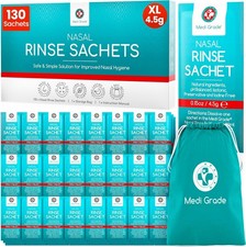 Medi Grade Saline Nasal Rinse Salt Sachets for Sinus Irrigation, 130 X 4.5G ? Al