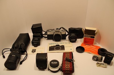 Minolta SRT SC-II 35mm Film Camera with Bag & Extras and Manual