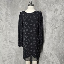Victorias Secret Mini Dress Women 4 Floral Sheer Balloon Sleeve Shift Whimsigoth