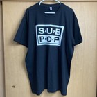 Sub Pop Records Logo Black T Shirt Mens Size 2Xl American Apparel Nirvana Vinyl