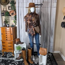 Handmade Woodland Felt Headwrap/Scarf OOAK!