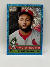 2025 Topps Heritage High Number Victor Scott II Light Blue Sparkle #612
