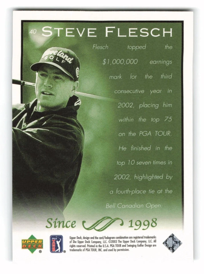 2003 Upper Deck #40 Steve Flesch Rookie RC - Image 2 of 2