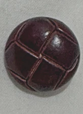 Button ROUND Shank Weave Embossed  Domed Dark Brown  .75" Wide