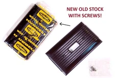 NOS Vintage UNILINE Ribbed Bakelite DUPLEX TOGGLE SWITCH Wall Plate Cover BROWN