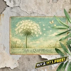 Dandelion Vintage Metal Tin Sign Floral Nature Wall Decor Hanging Plaque