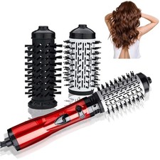 Ionic Hot Air Brush: 3-in-1 Rotating Dryer for Salon-Quality Curls  Smoothness