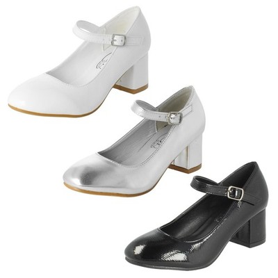 Mädchen Spot On Mary Jane Party Blockabsatz Schnalle Anziehschuhe ''H3R092''
