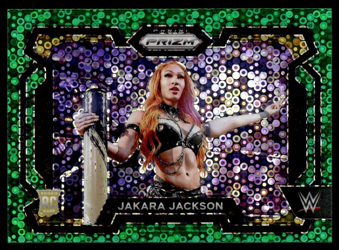 2024 Panini Prizm WWE Green Disco Jakara Jackson RC 23/49 #12