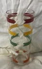 1 Vintage Anchor Hocking Fiesta Striped Band Iced Tea Glasses 6.5" Tall
