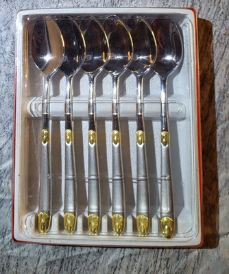STAINLESS 18-10 BETTER LINE GOLD SMALL SPOON SET OF 6