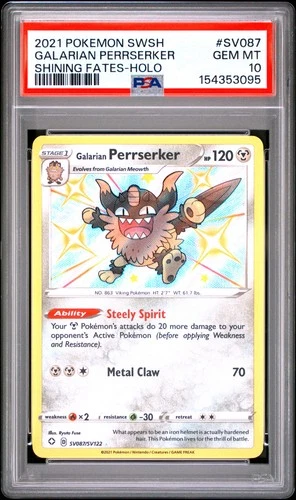 Pokemon Shining Fates Galarian Perrserker SV087 PSA 10