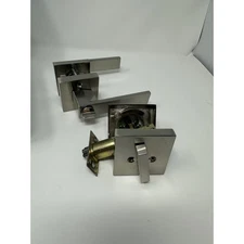 Heavy Duty Square Exterior Door Lock Set with Deadbolt, Satin Nickel Door Lock