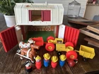 Fisher-Price Little People Family Farm Barn Playset Animals Vintage Tractor Cow
