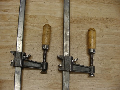 2 Vntg Craftsman #66768 USA,24" Capacity Wood Handle Bar Clamps,Glue Up,VGC - Picture 8 of 12