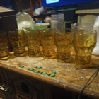 "Pre-Owned" Vtg. Anchor Hocking Set of 6 Amber Georgian Honeycomb Tumblers 5" B1