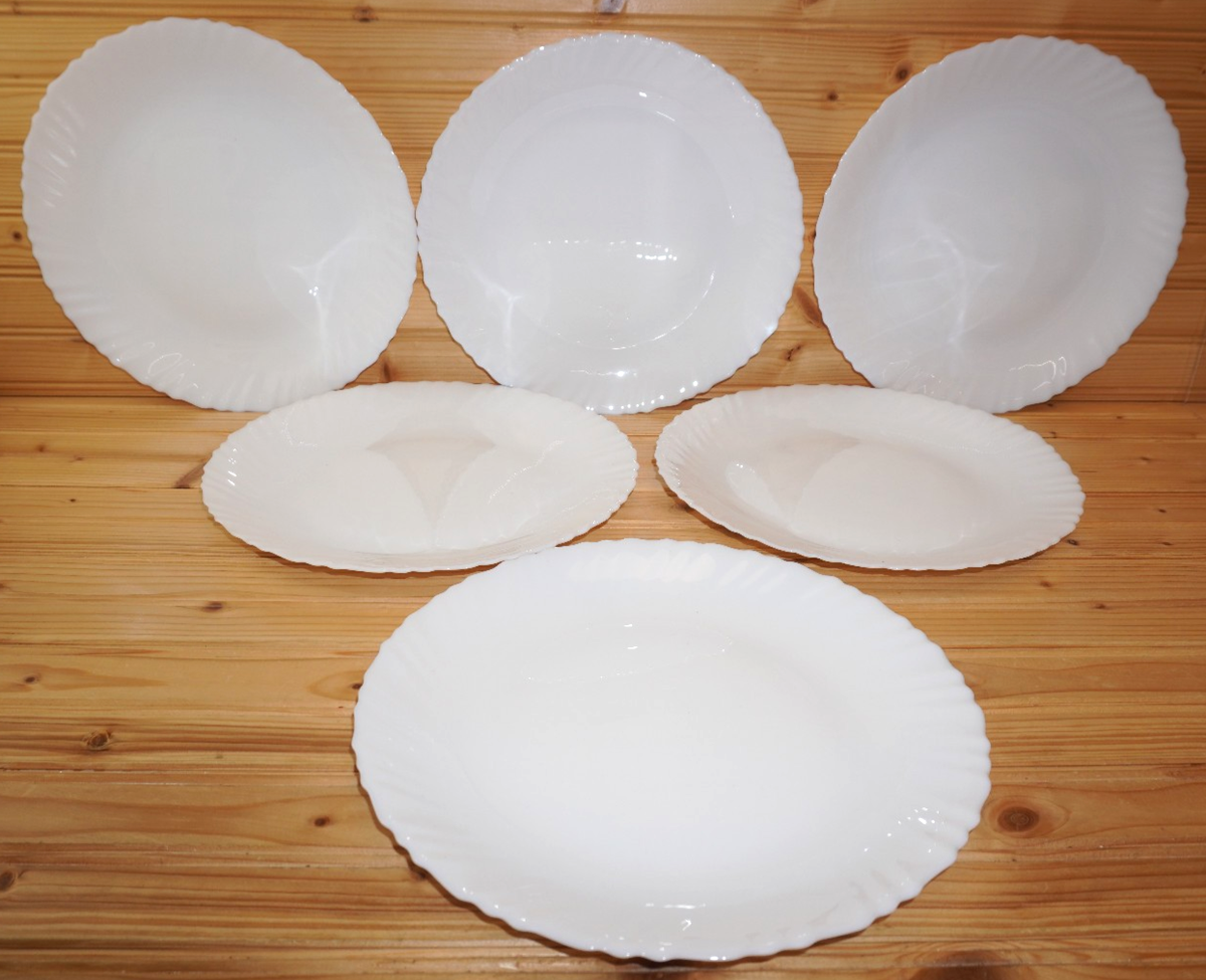 Arcopal Caracas Feston Uni Set of 6 Dinner Plates, 10 5/8