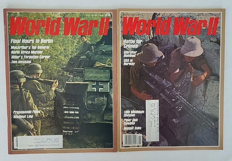 Lot of 2, Vintage, World War ll, Magazines,  July & September  1987, Military.