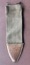 Alt US Leder Leinen Scheide Ausr&uuml;stung Sammlerst&uuml;ck braun gestempelt 1918 28x8cm
