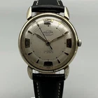 Vintage Enicar Ultrasonic Mens Watch 33mm Silver Tone Manual Wind Swiss