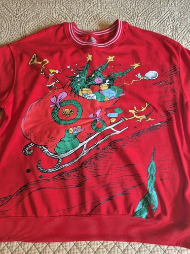The Grinch Damen XL Weihnachtssweatshirt rot Dr. Seuss - Bild 2 von 9