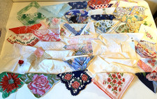 Handkerchief Hankies 50p Vtg Lot 5 Cotton Lin...
