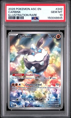 2026 POKEMON ASC EN-ASCENDED HEROES ILLUSTRATION RARE #242 CARBINK PSA 10