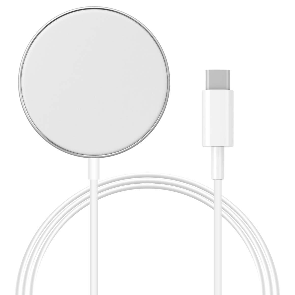 Chargeur magnétique 15W au design minimaliste en verre trempé blanc