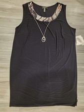 R&M Richards Woman Black Dress Size 22W Plus 2X  with Necklace NWT $109