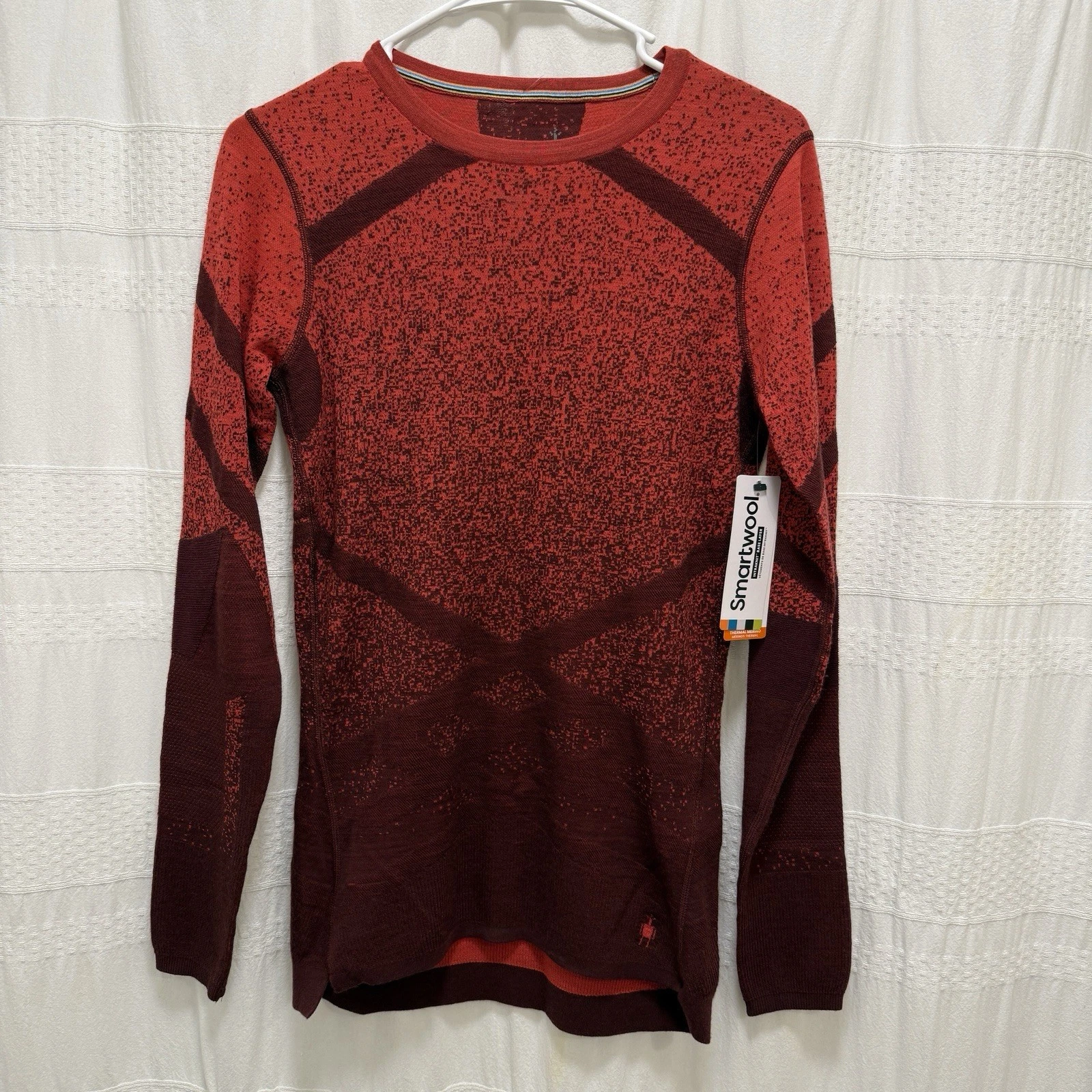 NWT Smartwool Intraknit Base Layer Merino Wool Red Gradient Women Medium Thermal