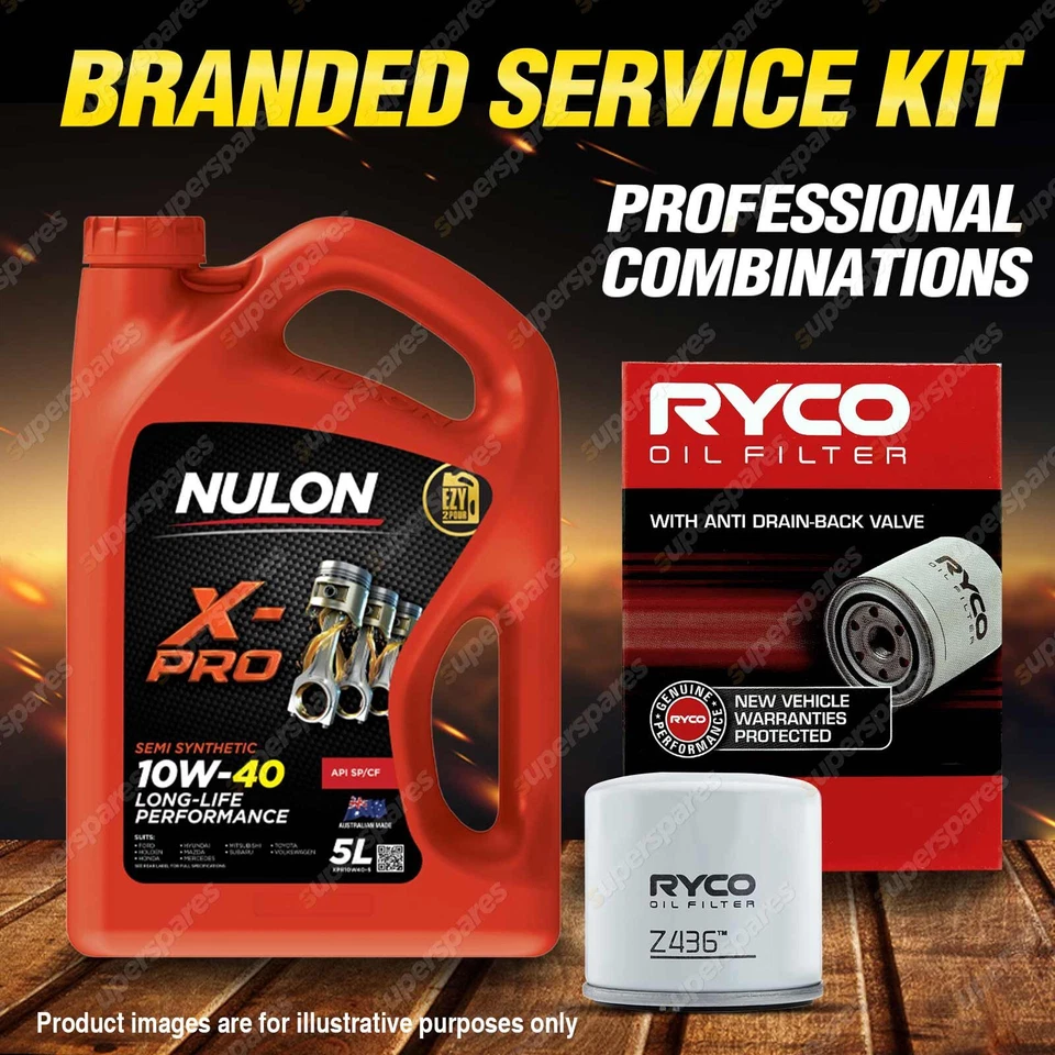 Ryco Oil Filter 5L XPR10W40 Engine Oil Service Kit for Nissan Almera Pulsar C12 - image 2 of 2