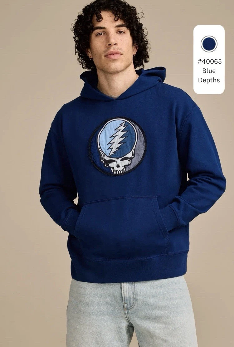 Lucky Brand x Grateful Dead Hoodie L Blue Depths Steal Your Face Embroidered NWT
Opens in a new wind