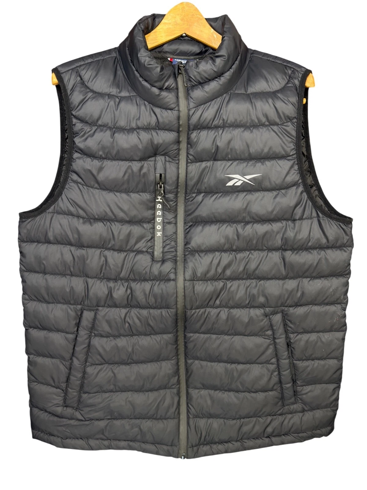 Reebok Puffer Vest Men’s Size XL Black Warm Outdoors Windbreaker Hiking Jogging