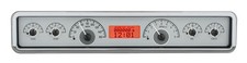 Dakota Digital Universal 3.75x19.5 Analog Gauge System Silver Red Vhx-1023-s-r Dakota Digital Universal 3.75x19.5 Analog Gauge System Silver Red Vhx-1023-s-r