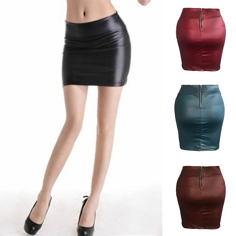 Jupe cuir brillant sale