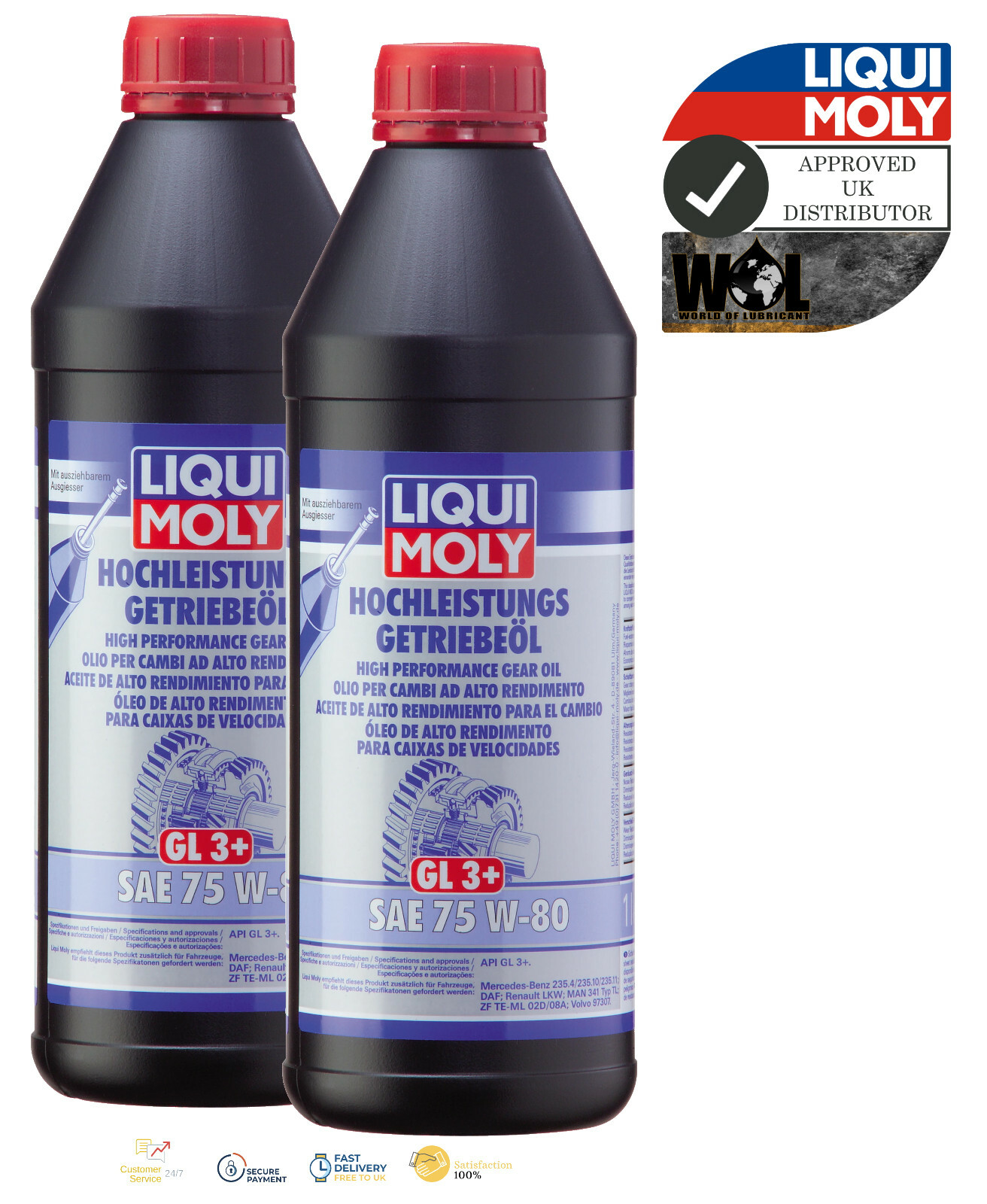 Liqui Moly High Performance Gear Oil GL3 SAE 75W80 4427 2 Litres eBay